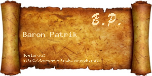 Baron Patrik névjegykártya